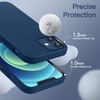 image:imageJETech Silicone Case for iPhone 1212 Pro Black  Silky Soft Touch Shockproof Protection Scratch Resistant Microfiber LiningBlue Cobalt