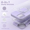image:imageJETech Silicone Case for iPhone 1212 Pro Black  Silky Soft Touch Shockproof Protection Scratch Resistant Microfiber LiningPurple