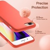 image:imageJETech Silicone Case for iPhone 8 Plus7 Plus Black  Silky Soft Touch Shockproof Protection Scratch Resistant Microfiber LiningSpicy Orange