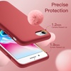 image:imageJETech Silicone Case for iPhone SE 32 iPhone 87 Black  Silky Soft Touch Shockproof Protection Scratch Resistant Microfiber LiningRed