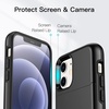 image:imageJETech Wallet Case for iPhone 1212 Pro Black  Hidden Sliding Card Slot DualLayer Shockproof Protection Card HolderBlack