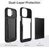 image:imageJETech Wallet Case for iPhone 1212 Pro Black  Hidden Sliding Card Slot DualLayer Shockproof Protection Card HolderBlack