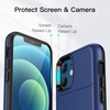 image:imageJETech Wallet Case for iPhone 1212 Pro Black  Hidden Sliding Card Slot DualLayer Shockproof Protection Card HolderBlue