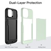 image:imageJETech Wallet Case for iPhone 1212 Pro Black  Hidden Sliding Card Slot DualLayer Shockproof Protection Card HolderGreen