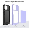 image:imageJETech Wallet Case for iPhone 1212 Pro Black  Hidden Sliding Card Slot DualLayer Shockproof Protection Card HolderPurple
