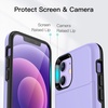 image:imageJETech Wallet Case for iPhone 1212 Pro Black  Hidden Sliding Card Slot DualLayer Shockproof Protection Card HolderPurple