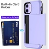 image:imageJETech Wallet Case for iPhone 1212 Pro Black  Hidden Sliding Card Slot DualLayer Shockproof Protection Card HolderPurple