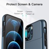 image:imageJETech Wallet Case for iPhone 1212 Pro Black  Hidden Sliding Card Slot DualLayer Shockproof Protection Card HolderSea Blue