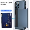 image:imageJETech Wallet Case for iPhone 1212 Pro Black  Hidden Sliding Card Slot DualLayer Shockproof Protection Card HolderSea Blue