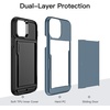 image:imageJETech Wallet Case for iPhone 1212 Pro Black  Hidden Sliding Card Slot DualLayer Shockproof Protection Card HolderSea Blue