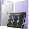 image:imageJETech Case for iPad Pro 11 M5M4 Black  Cover for 20252024 Model Clear Transparent Back Pencil Holder Slim Shockproof Protection TriFold Stand Auto WakeSleepPurple