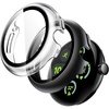 image:imageJETech Case with Screen Protector for Pixel Watch 321 41mm BlackBlack  Builtin Tempered Glass High Touch Sensitivity Full Protection Hard PC DesignBlackClear