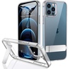 image:imageJETech Kickstand Case for iPhone 12 Pro Max Clear  3Way Metal Kickstand Supports Wireless Charging Slim Shockproof Bumper Clear BackClear