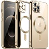 image:imageJETech Magnetic Case for iPhone 12 Pro Gold  Compatible with MagSafe Camera Lens Protection Electroplated TPU Frame Shockproof ProtectionGold