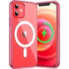 image:imageJETech Magnetic Case for iPhone 12 mini Clear  Compatible with MagSafe Shockproof Phone Bumper Cover Scratch Resistant Clear BackRed