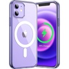 image:imageJETech Magnetic Case for iPhone 1212 Pro Clear  Compatible with MagSafe Shockproof Phone Bumper Cover Scratch Resistant Clear BackDeep Purple