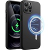 image:imageJETech Magnetic Silicone Case for iPhone 12 Pro Max Black  Compatible with MagSafe Silky Soft Touch Full Camera Lens Protection Shock Absorbing Phone CoverBlack