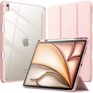 image:imageJETech Case for iPad Air 13 M4M3M2 Black  Cover for 202620252024 Model Clear Back Pencil Holder Slim Shockproof Protection TriFold Stand Auto WakeSleepSandy Pink