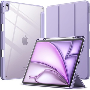 image:imageJETech Case for iPad Air 13 M4M3M2 Black  Cover for 202620252024 Model Clear Back Pencil Holder Slim Shockproof Protection TriFold Stand Auto WakeSleepPurple