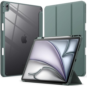 image:imageJETech Case for iPad Air 13 M4M3M2 Black  Cover for 202620252024 Model Clear Back Pencil Holder Slim Shockproof Protection TriFold Stand Auto WakeSleepMidnight Green