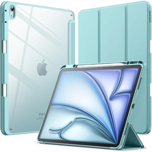 image:imageJETech Case for iPad Air 13 M4M3M2 Black  Cover for 202620252024 Model Clear Back Pencil Holder Slim Shockproof Protection TriFold Stand Auto WakeSleepBlue