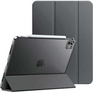 image:imageJETech Case for iPad Pro 11 M5M4 Black  Cover for 20252024 Models Translucent Back TriFold Stand Auto WakeSleep ShockproofSpace Gray