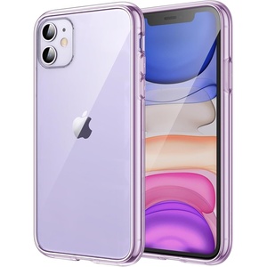 image:imageJETech Case for iPhone 11 AntiYellowing Clear  Shockproof Protection Scratch Resistant Hard PC Back Durable Transparent TPU BumperPurple