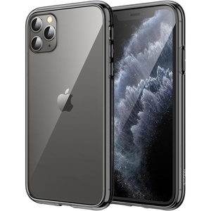 image:imageJETech Case for iPhone 11 Pro Max AntiYellowing Clear  Shockproof Protection Scratch Resistant Hard PC Back Durable Transparent TPU BumperBlack
