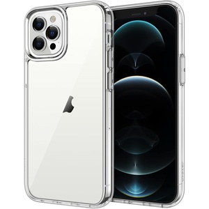 image:imageJETech Case for iPhone 12 Pro Max AntiYellowing Clear  Shockproof Protection Scratch Resistant Hard PC Back Durable Transparent TPU BumperClear