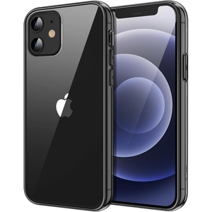 image:imageJETech Case for iPhone 12 mini AntiYellowing Clear  Shockproof Protection Scratch Resistant Hard PC Back Durable Transparent TPU BumperBlack