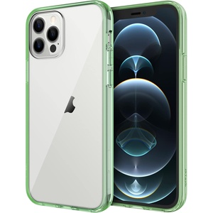image:imageJETech Case for iPhone 1212 Pro AntiYellowing HD Clear  Shockproof Protection Scratch Resistant Hard PC Back Durable Transparent TPU BumperMidnight Green