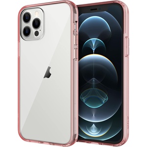 image:imageJETech Case for iPhone 1212 Pro AntiYellowing HD Clear  Shockproof Protection Scratch Resistant Hard PC Back Durable Transparent TPU BumperRose Gold