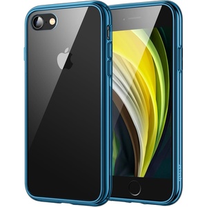 image:imageJETech Case for iPhone SE 32 iPhone 87 AntiYellowing Clear  Shockproof Protection Scratch Resistant Hard PC Back Durable Transparent TPU BumperNavy