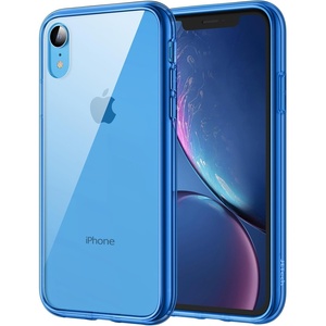 image:imageJETech Case for iPhone XR AntiYellowing Clear  Shockproof Protection Scratch Resistant Hard PC Back Durable Transparent TPU BumperBlue