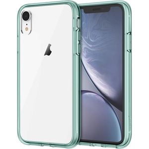 image:imageJETech Case for iPhone XR AntiYellowing Clear  Shockproof Protection Scratch Resistant Hard PC Back Durable Transparent TPU BumperMidnight Green