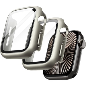 image:imageJETech Case with Screen Protector for Apple Watch Series 1110 42mm Black  Builtin Tempered Glass High Touch Sensitivity Full Protection Hard PC DesignNatural Titanium