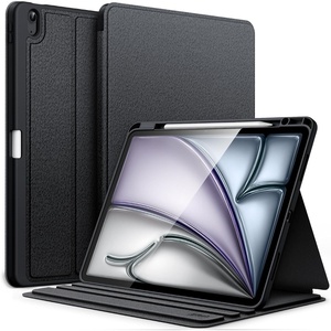 image:imageJETech Folio Case for iPad Air 13 M4M3M2 Black  For 202620252024 Model MultiAngle Stand Cover Pencil Holder Slim Protective Cover Auto WakeSleepBlack