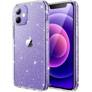 image:imageJETech Glitter Case for iPhone 12 mini Clear  Sparkly Glitter Design Shockproof Protection Clear Back Stylish LookClear