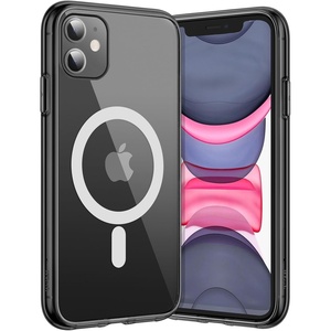 image:imageJETech Magnetic Case for iPhone 11 Clear  Compatible with MagSafe Shockproof Phone Bumper Cover Scratch Resistant Clear BackBlack