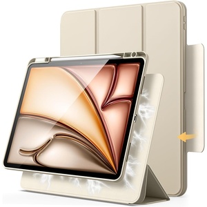 image:imageJETech Magnetic Detachable Case for iPad Air 13 M4M3M2 Black  For 202620252024 Model Rotating Cover Pencil Holder PortraitLandscape Stand Raised Screen View Auto WakeSleepStarlight