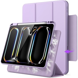 image:imageJETech Magnetic Detachable Case for iPad Pro 11 M5M4 Black  For 20252024 Model Rotating Cover PortraitLandscape Stand Raised Screen View Auto WakeSleepLavender