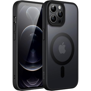 image:imageJETech Magnetic Matte Case for iPhone 12 Pro Max Black  Compatible with MagSafe Translucent Matte Back Slim Shockproof ProtectionBlack