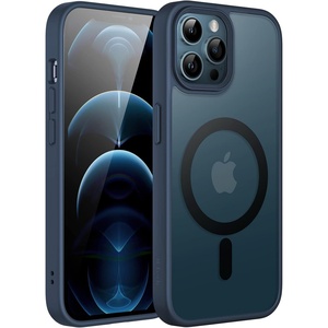 image:imageJETech Magnetic Matte Case for iPhone 12 Pro Max Black  Compatible with MagSafe Translucent Matte Back Slim Shockproof ProtectionStorm Blue