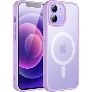 image:imageJETech Magnetic Matte Case for iPhone 1212 Pro Black  Compatible with MagSafe Translucent Matte Back Slim Shockproof ProtectionLight Purple