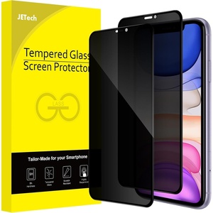 image:imageJETech Privacy Screen Protector for iPhone 11 ProXsX 2Pack  Full Coverage AntiSpy 9H Tempered Glass Black Edge Design CaseFriendlyiPhone 11XR