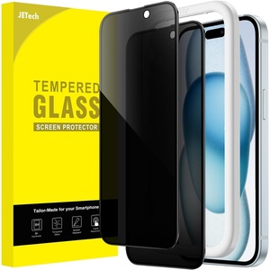 image:imageJETech Privacy Screen Protector for iPhone 11 ProXsX 2Pack  Full Coverage AntiSpy 9H Tempered Glass Black Edge Design CaseFriendlyiPhone 15 Plus