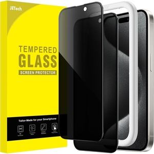 image:imageJETech Privacy Screen Protector for iPhone 11 ProXsX 2Pack  Full Coverage AntiSpy 9H Tempered Glass Black Edge Design CaseFriendlyiPhone 15 Pro