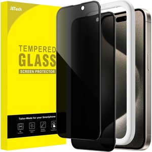 image:imageJETech Privacy Screen Protector for iPhone 11 ProXsX 2Pack  Full Coverage AntiSpy 9H Tempered Glass Black Edge Design CaseFriendlyiPhone 15 Pro Max