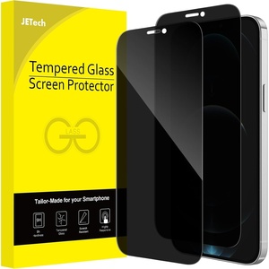 image:imageJETech Privacy Screen Protector for iPhone 1212 Pro 2Pack  FullCoverage Tempered Glass EdgetoEdge Protection AntiSpy CaseFriendly HD CleariPhone 12 Pro Max