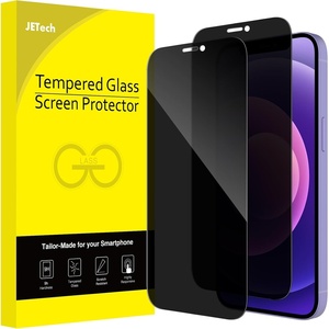 image:imageJETech Privacy Screen Protector for iPhone 1212 Pro 2Pack  FullCoverage Tempered Glass EdgetoEdge Protection AntiSpy CaseFriendly HD CleariPhone 12 mini